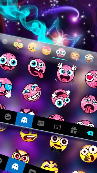 Neon Sparkle Butterfly Keyboard Theme - Image screenshot of android app