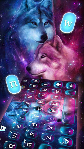 thunder neon wolf keyboard theme