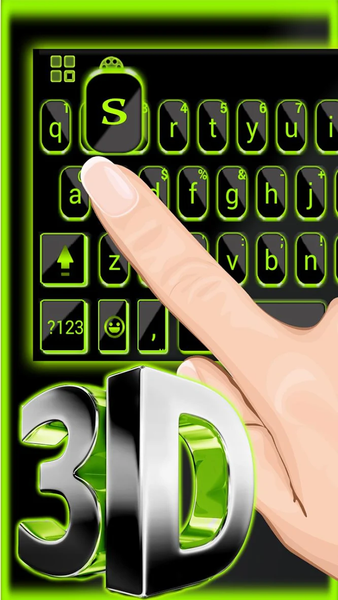 Neon ۳d Green Black Tech Keyboard Theme - عکس برنامه موبایلی اندروید