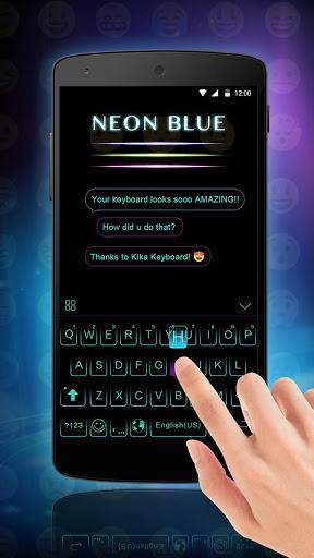 Neon Blue Keyboard Theme - عکس برنامه موبایلی اندروید