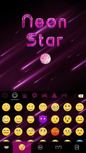 Neon Star Kika Keyboard Theme - Image screenshot of android app