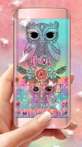 Colorful Owl Keyboard Theme - Image screenshot of android app