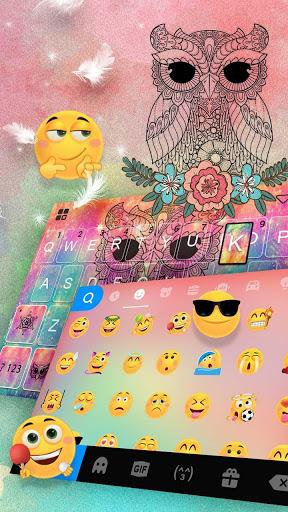 Colorful Owl Keyboard Theme - Image screenshot of android app