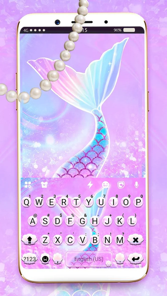 Pastel Mermaid Tail Keyboard Theme - عکس برنامه موبایلی اندروید