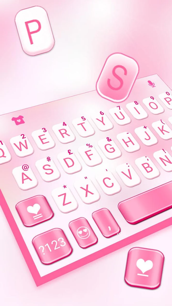 Pastel Pink Heart Keyboard The - عکس برنامه موبایلی اندروید