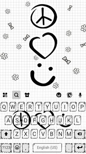 Peace Love Doodle Keyboard Theme - عکس برنامه موبایلی اندروید