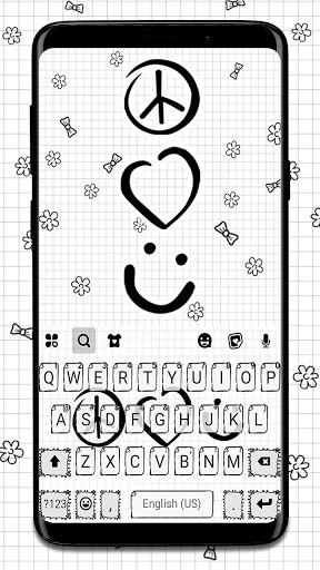 Peace Love Doodle Keyboard Theme - عکس برنامه موبایلی اندروید