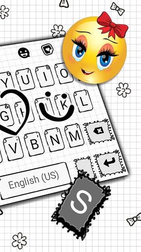 Peace Love Doodle Keyboard Theme - عکس برنامه موبایلی اندروید