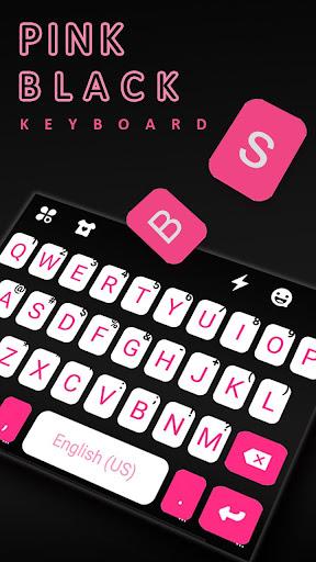 Pink Black Chat Keyboard Theme - Image screenshot of android app