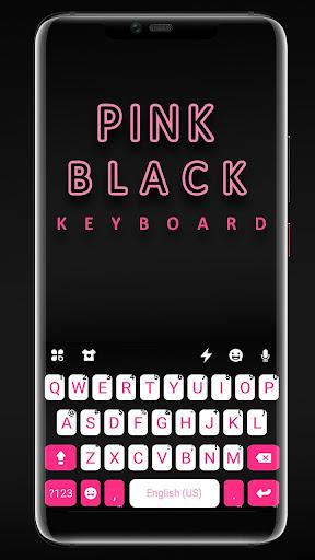 Pink Black Chat Keyboard Theme - Image screenshot of android app