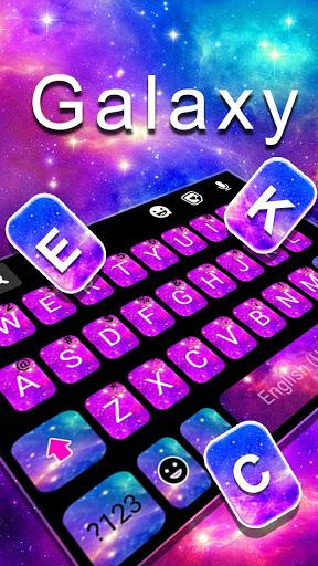 Pink Blue Galaxy Keyboard Theme - Image screenshot of android app