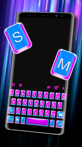 Pink Blue SMS Keyboard Theme - Image screenshot of android app