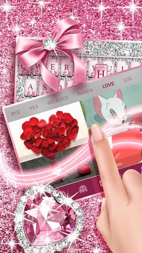 Pink Bow Diamond Theme - عکس برنامه موبایلی اندروید