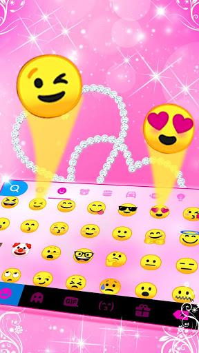 Pink Diamond Hearts Keyboard Theme - Image screenshot of android app