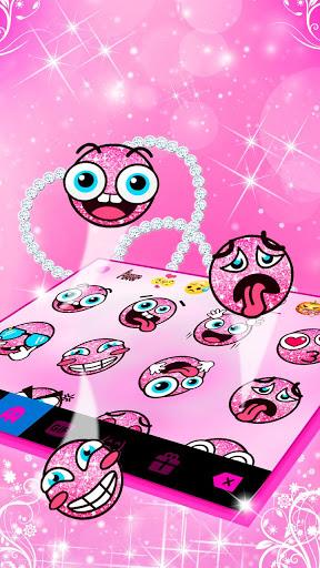 Pink Diamond Hearts Keyboard Theme - Image screenshot of android app
