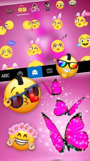 Pink Dreamy Butterflies Keyboard Theme - عکس برنامه موبایلی اندروید