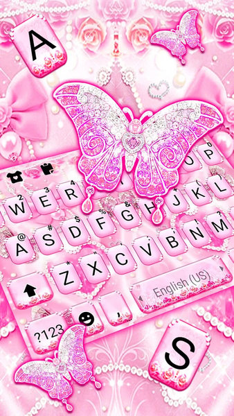 Pink Girly Butterfly Theme - عکس برنامه موبایلی اندروید