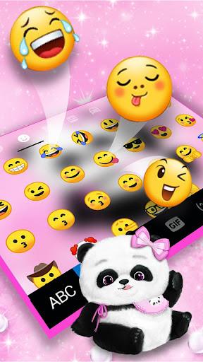 Pink Girly Panda Keyboard Theme - Image screenshot of android app