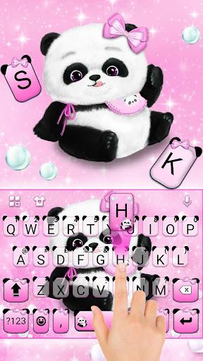 Pink Girly Panda Keyboard Theme - Image screenshot of android app