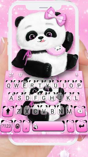 Pink Girly Panda Keyboard Theme - عکس برنامه موبایلی اندروید