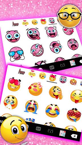 Pink Glitter Butterfly Keyboard Theme - Image screenshot of android app