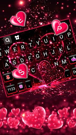 Pink Glitter Heart 2 Keyboard Background - عکس برنامه موبایلی اندروید