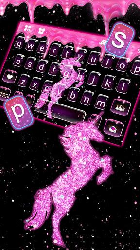 Pink Glitter Unicorn۲ Keyboard Theme - عکس برنامه موبایلی اندروید