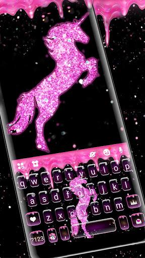 Pink Glitter Unicorn2 Keyboard Theme - عکس برنامه موبایلی اندروید