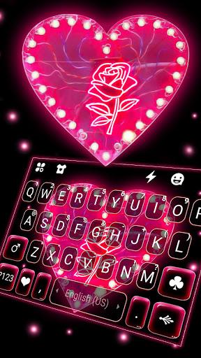 Pink Heart Black Keyboard Background - Image screenshot of android app