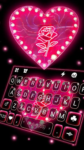 Pink Heart Black Keyboard Background - عکس برنامه موبایلی اندروید