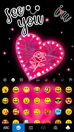 Pink Heart Black Keyboard Background - عکس برنامه موبایلی اندروید