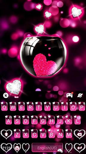 Pink Heart Glass Theme - Image screenshot of android app