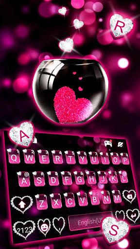 Pink Heart Glass Theme - عکس برنامه موبایلی اندروید