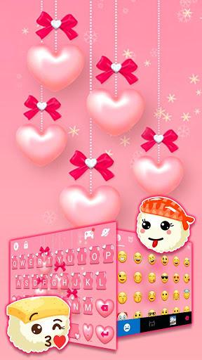 Pink Heart Pearls Keyboard Theme - عکس برنامه موبایلی اندروید