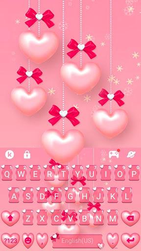 Pink Heart Pearls Keyboard Theme - عکس برنامه موبایلی اندروید