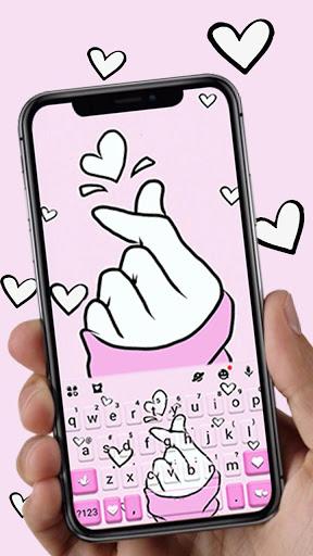 Pink Love Heart Keyboard Theme - Image screenshot of android app