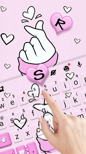 Pink Love Heart Keyboard Theme - Image screenshot of android app