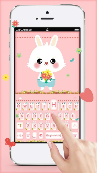 Pink Lovely Bunny Keyboard The - Image screenshot of android app