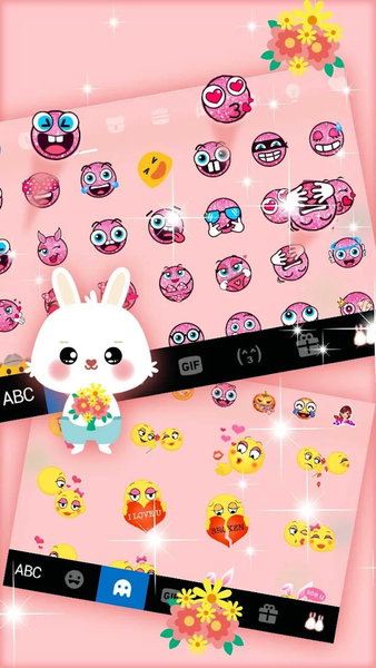 Pink Lovely Bunny Keyboard The - عکس برنامه موبایلی اندروید