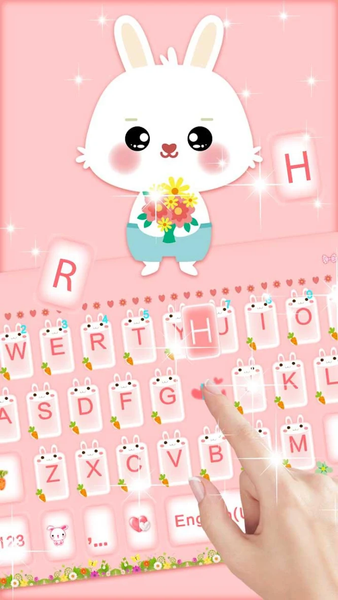 Pink Lovely Bunny Keyboard The - عکس برنامه موبایلی اندروید