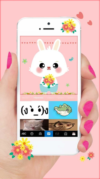 Pink Lovely Bunny Keyboard The - عکس برنامه موبایلی اندروید