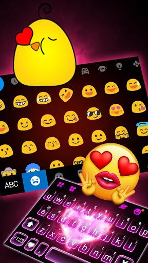 Pink Neon Heart ۲ Keyboard Theme - عکس برنامه موبایلی اندروید