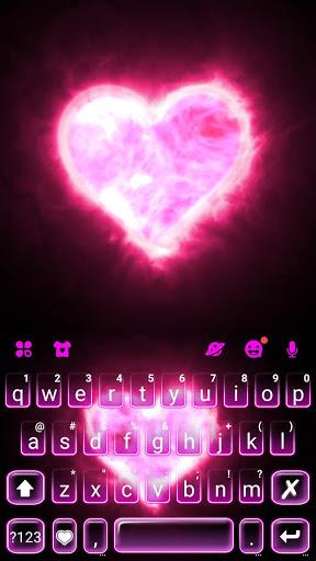 Pink Neon Heart ۲ Keyboard Theme - عکس برنامه موبایلی اندروید