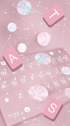 Pink Planets Keyboard Theme - Image screenshot of android app
