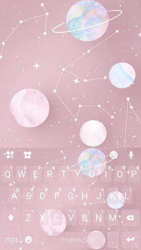 Pink Planets Keyboard Theme - عکس برنامه موبایلی اندروید