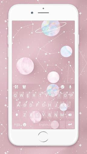 Pink Planets Keyboard Theme - Image screenshot of android app