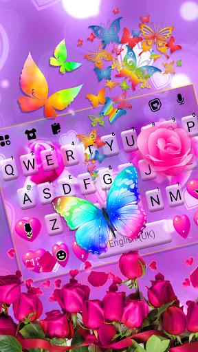 Pink Rose Butterfly Theme - Image screenshot of android app