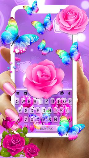 Pink Rose Butterfly Theme - Image screenshot of android app