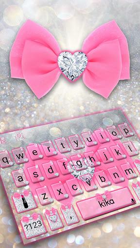 Glitter Pink Bow Keyboard - Image screenshot of android app