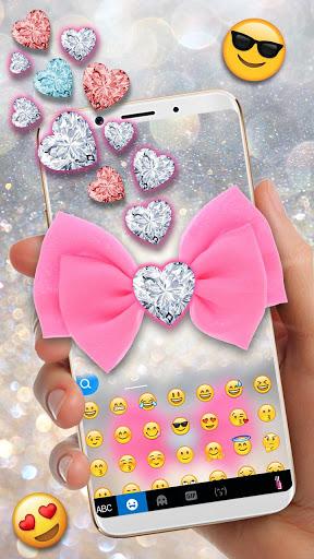 Glitter Pink Bow Keyboard - Image screenshot of android app